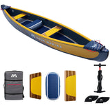 Aqua Marina Tomahawk Air-C Inflatable Canoe – High-Pressure Drop Stitch Touring Canoe with 2 Paddles