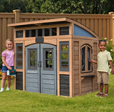 Wooden Outdoor Playhouse Kidkraft Sunny Bluff House Play Kitchen & Picnic Table