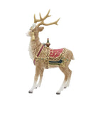 Fitz & Floyd 17.75" Noel Holiday Grand Deer, Ceramic Christmas Reindeer Figurine