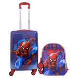 Stitch Kids Travel Luggage Set 2 Piece Spinner Suitcase Backpack Blue ABS Durabl