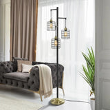 Stylecraft 72” H Piper 3-Light Floor Lamp with Steel Cage Lamp Shades