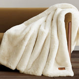 FRYE Luxe Faux Fur Throw 60" × 70" Reversible Plush 1150 GSM Heavyweight Blanket