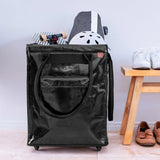 CleverMade Foldable Rolling Tote Bag, Swivel Wheels, 90L Capacity, 75 lb Limit