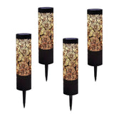 Deck Impressions Peony 12-Lm Solar Metal Path Lights, Bronze, 4-Pack