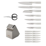 KitchenAid Gourmet 15-Pc Forged Japanese Steel Knife Block Set Built-In Sharpene