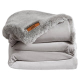 FRYE Luxe Faux Fur Throw 60" × 70" Reversible Plush 1150 GSM Heavyweight Blanket