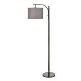 Bridgeport Designs Everett Downbridge Floor Lamp – Adjustable Reading Lamp with Linen Shade, Light Diffuser & LED Bulb