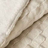 FRYE 3-Pc Faux Rabbit Fur Comforter Set - Basketweave 930 GSM Comforter & Shams