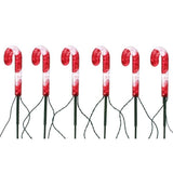 6-Pack 12" Red & White Candy Cane LED Lawn Stakes – 180 Lights, 15 ft. Plug-In