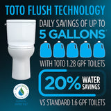 TOTO Drake Transitional Elongated 1.28 GPF Universal Height Tornado Flush Toilet, 2 pack