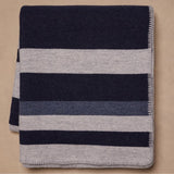 Banana Republic Wool & Cotton Jacquard Throw 60" × 70" Strip Blanket Stitch Trim