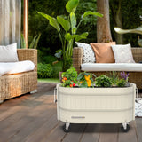 Permasteel Rolling Self-Watering Garden Bed Planter with Casters for Plants