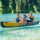 Aqua Marina Tomahawk Air-C Inflatable Canoe – High-Pressure Drop Stitch Touring Canoe with 2 Paddles