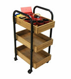 Oceanstar Portable Storage Cart with 3 Easy Removable Bamboo Trays