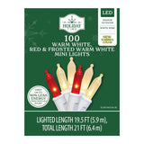 Holiday Time 21 Ft 100-Count Incandescent Mini Christmas String Lights, 2 Pack