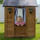 Backyard Discovery Mystic Cedar Wooden Kids Playhouse with Play Kitchen & Dutch