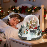 Christmas Music Snow Globe – Christmas Village Scene, Nativity, Holy Angel