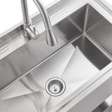 TRINITY 30" X 14" Heavy-Duty Stainless Steel Utility Sink with Pull-Out Faucet