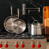 Made In Tri-Ply Stainless Steel Cookware Set, 13 Pc Pots Pans Pasta Insert Italy