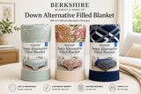 Berkshire Twin Microfiber Blanket Reversible Herringbone Down Alternative 66x96
