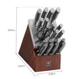 20-Piece Henckels Modernist Forged Stainless Steel Knife Set – 8 Steak Knives & Self-Sharpening Block