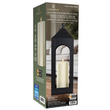 LumiPur 23" Black Iron Lantern with Flameless LED Candle and 6-Hour Timer