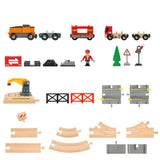 BRIO Lift & Load Railway Set with Storage, 85 pc & Battery-Powered Freight Train