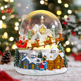 Christmas Music Snow Globe – Christmas Village Scene, Nativity, Holy Angel