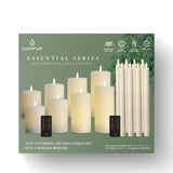 LumiPur 18-Piece Flameless LED Candle Set – Real Wax Pillar &amp; Taper Candles w/ Remot