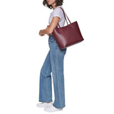 DKNY Women's 16" Pebbled Faux Leather Tote Bag with Zip Center Pocket