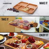 Farberware Build-a-Board 11" x 14" Bamboo Charcuterie Board w/ Locking Lids 2-pk