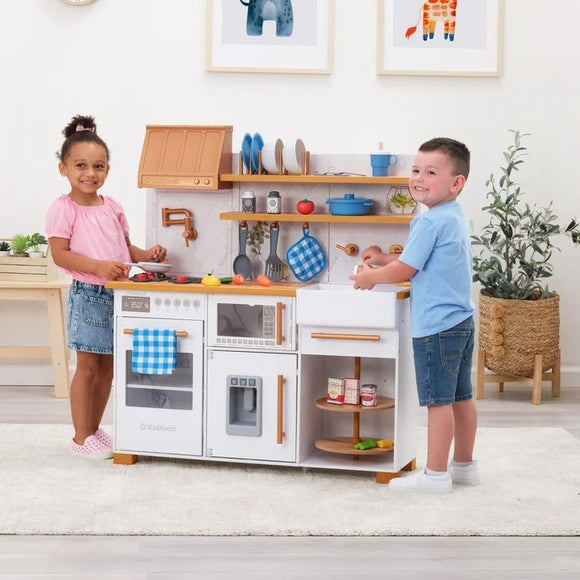 Kidkraft Fun and Fresh Wooden Play Kitchen, All-in-one Role-Playing Set for Kids