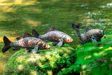 Set of 3 CLYB Metal Koi Fish Garden Statue Set with Antique Copper Verdigris Finish