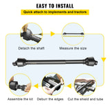 PTO Drive Shaft Series 4, 1-3/8 in. 6-Spline Tractor End x Round Implement End, Adjustable 43–61 in.