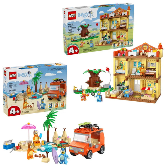LEGO Bluey's Family House Playhouse and Car Trip Bundle, 11203+ 11202
