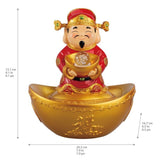 9.1" God of Wealth LED Rotating Ball Indoor Water Fountain, New Year Lucky Decor