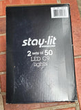 Sylvania Stay-Lit 2 Sets of 50 C9 Faceted LED Christmas Lights - Multicolor