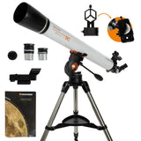 Celestron AstroMaster 90AZ Lunar Telescope 90mm Refractor Phone Adapter Moon Kit
