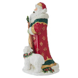 Fitz & Floyd Woodland Holiday Santa Ceramic Figurine, 18.25" Tall, Model 5330652