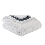 50" × 60" Berkshire Life Heated Faux Fur Throw – 4 Heat Settings, Reversible