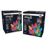 Sylvania Stay-Lit C9 Multicolor LED Christmas String Lights, 4 Strings Set of 50