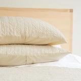 Avocado Herringbone 3-Piece Organic Cotton Coverlet Set with 2 Matching Shams