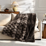 Life Comfort Contour Faux Fur Throw, 60x70 Reversible Soft Cozy Textured Blanket