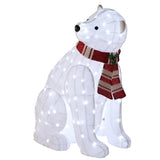 2-Pack Lighted Polar Bear Christmas Decor 4 Ft & 2.6 Ft Twinkling Bear Yard Prop
