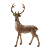 13" H Melrose Polyresin Reindeer Holiday Deer Figurine, Set of 2