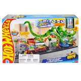 Hot Wheels City Ultimate Octo Carwash and 3 Color Reveal Cars, Cast Toy 4ft Set