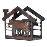 CLYB Metal Cow Napkin Holder with Calf Design, Antique Copper Patina Farmhouse Table Décor