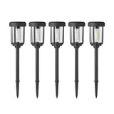 5-Pack 22" H LED Solar Stainless Steel Path Lights with Glass Lens, 25 Lumens
