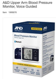 A&D Medical Bluetooth Upper Arm Blood Pressure Monitor with Voice Guidance