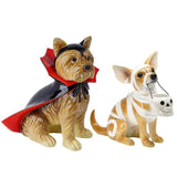 Halloween Dog Figurines Set of 2 - Tabletop Vampire Yorkie & Mummy Chihuahua